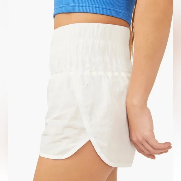 FP Movement Way Home Shorts Optic White Smocked High Rise Small - Picture 9 of 16